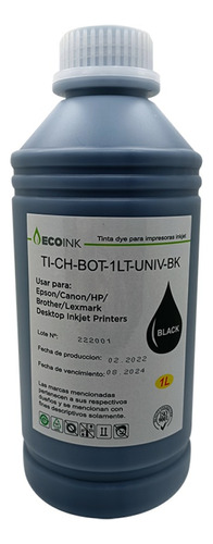 Tinta Compatible Universal 1 Litro Para Todas Las Marcas 