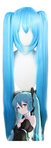 Vocaloid Miku Hatsune Cosplay Peluca Largo Pelo Azul 110cm
