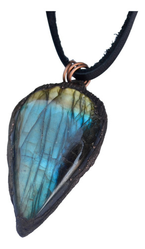 Collar Piedra Energetica Labradorita Azul, Meditacion Cod1