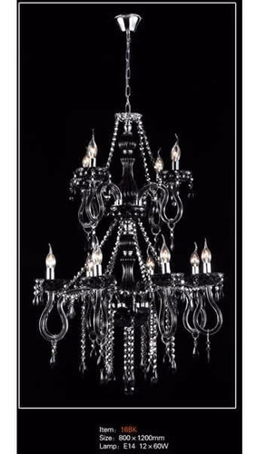 Candil Maria Teresa 12 Luces Negro