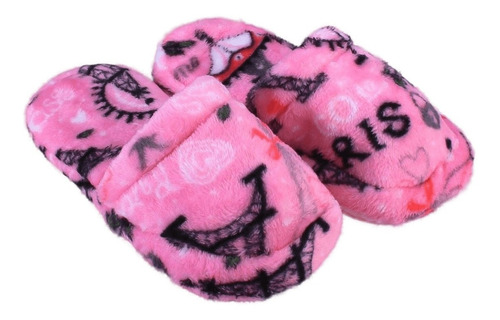 Pantufla Paris Rosa Para Dama Afelpada Comoda Antiderrapante