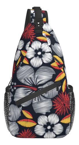 Bolso Cruzado Clasico Flor Hibisco Vintage Estampado Tribal