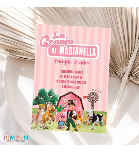 Kit Imprimible La Granja De Zenon Rosa - Personalizado