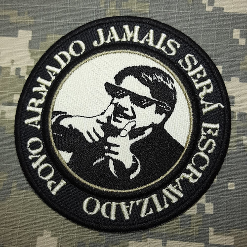 Imagem 2 de 4 de M0152t 03 Pró Armas Bolsonaro Patch Bordado Termo Adesivo