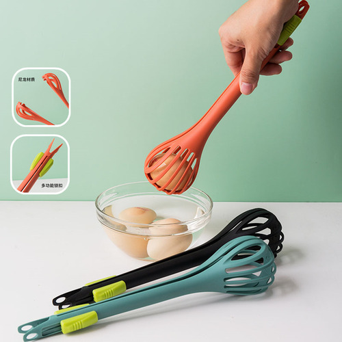 Batidor De Nylon Multiusos, Pinzas Para Alimentos De Doble U