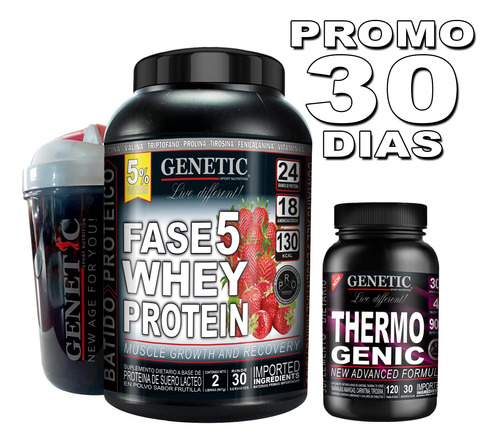 Whey Proteína 1 Kilo Thermogenic Genetic Músculos Definidos