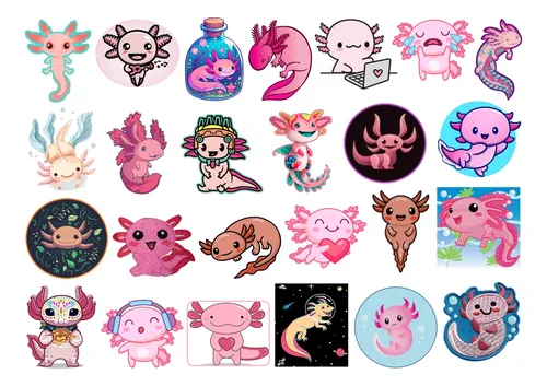 comprar Ajolote Axolotl Cute Kawaii 25 Sticker Parches De Tela #93