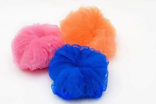 Esponja Para Banho - Nylon - (kit Com 3 Unidades)