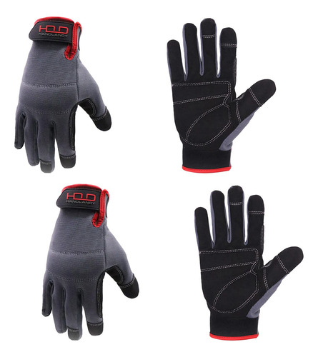 Handlandy 2 Pares De Guantes De Trabajo Para Hombre Con Pan.