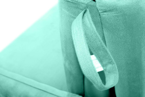 Sofá Cama Para Sala De Estar Zaia Com Baú Veludo Matrix Cor Verde/Água