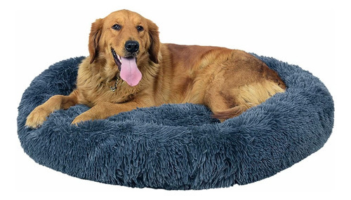 Cama Tipo Dona Antiestres Para Perros Raza Xxl Gris 100cm