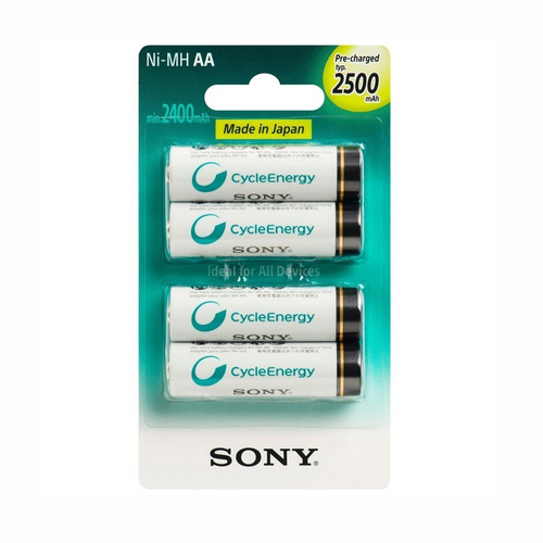 Pilha Recarregavel Sony Aa 2500 Mah Cicle Energy Com 4 Unid