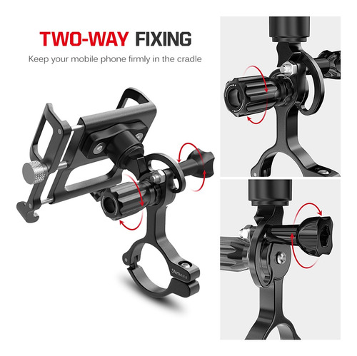 Soporte De Teléfono De Bicicleta De Aluminio Giratorio 360 G