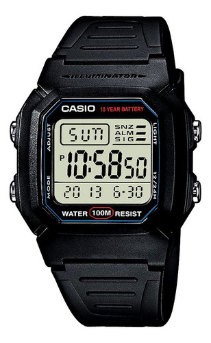 Relógio Esportivo Clássico Casio Men/s W800h-1av Com Faixa P