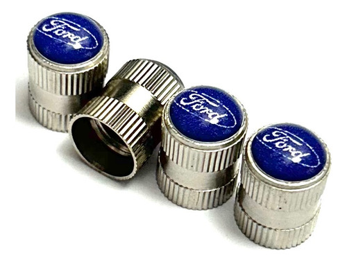 4 Tampas Válvula Pneu Compatível Todos Carros Ford Em Metal