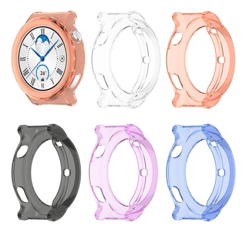 Funda De Reloj Hueca Transparente De Tpu Púrpura Para Huawei