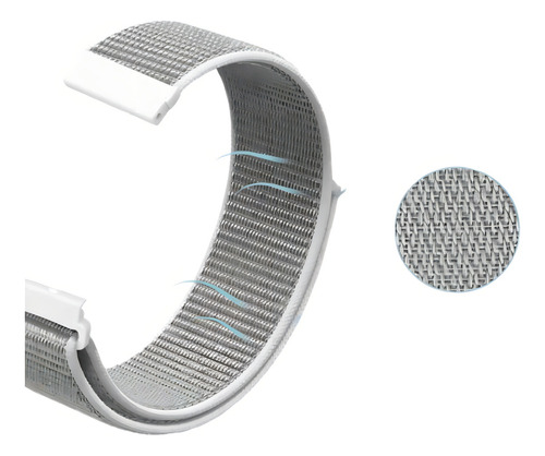 Pulseira 22mm Nylon Bight Compatível Mi Watch 1.39 Xmwtcl02 Cor Branco