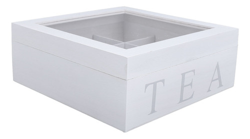 Organizador De Madera Para Té Con Ventana Superior De Acríli