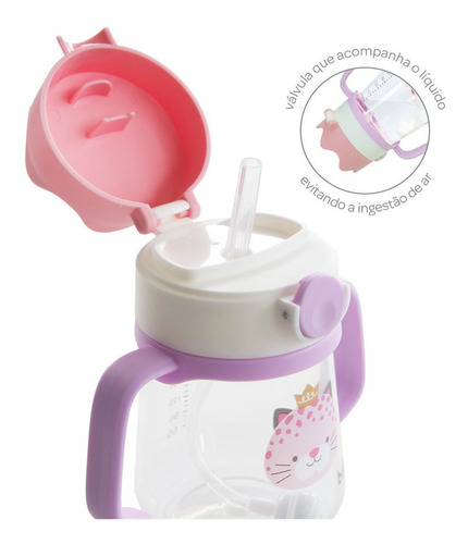 Copo Com Alça Removível Buba Rosa Oncinha