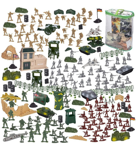 90pcs Plástico Playset Militar Juguete Soldado Ejército Mode