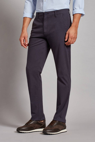 Pantalón Devré Gabardina Lisa Slim Azul Marino Hombre 16d...