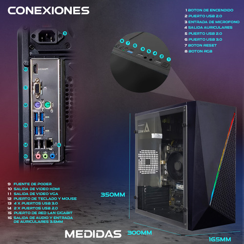 Pc Gamer Amd Ryzen 8600g 16gb Ddr5 1tb Ssd Radeon 760m Msi
