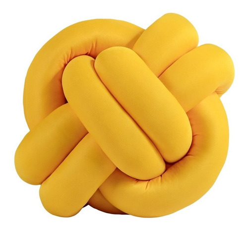 Almofada De Nó Decorativa Amarelo Avulsa