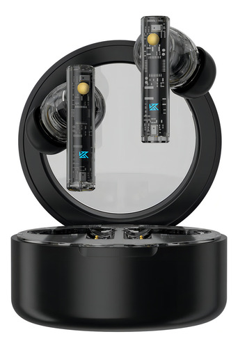 Audífonos Inalámbricos Kz Carol Bluetooth 5.3 New Tws Gamer Color Negro Luz Azul