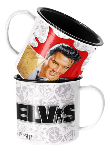 Taza Enlozada Lechera Elvis Presley Rock Musica