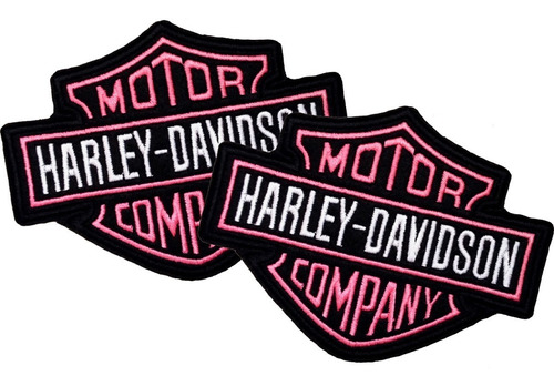 Motos Harley Davidson Rosa Parche Bordado 2 Pzas 10 X 8 Cm