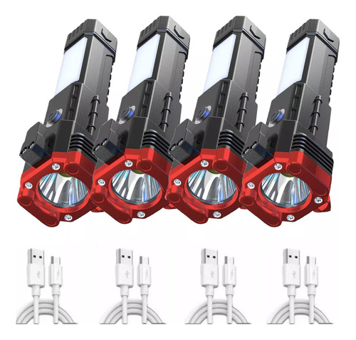 4 Linternas Tácticas Militares Indestructibles, Con Forma De