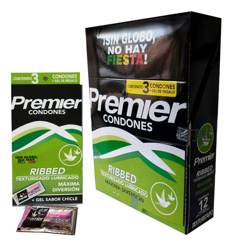 36 Condones Premier Texturizados Con 12 Lubricantes