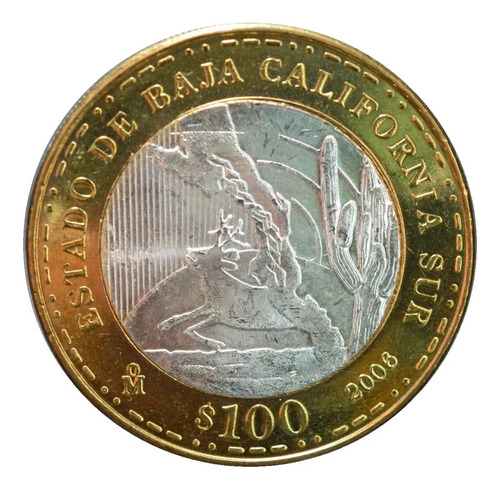 100 Pesos Baja California Sur 2da Fase Bimetálica 2006