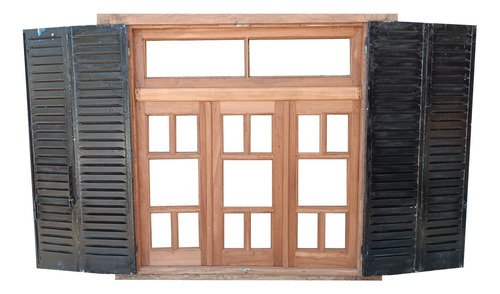 Ventana Madera Cedro Con Celosías Cod.11904 Chapasusadas