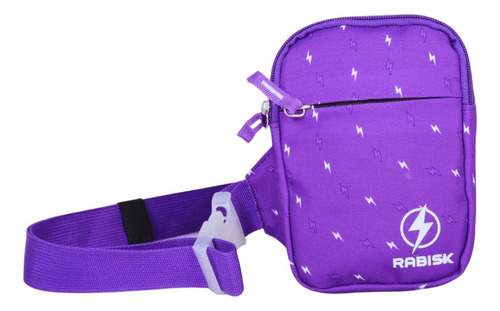 Bolsa Transversal Impermeável Alça Ajustável Bolso Interno Cor Roxo