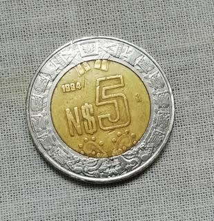 Moneda De 5 Nuevos Pesos 1994
