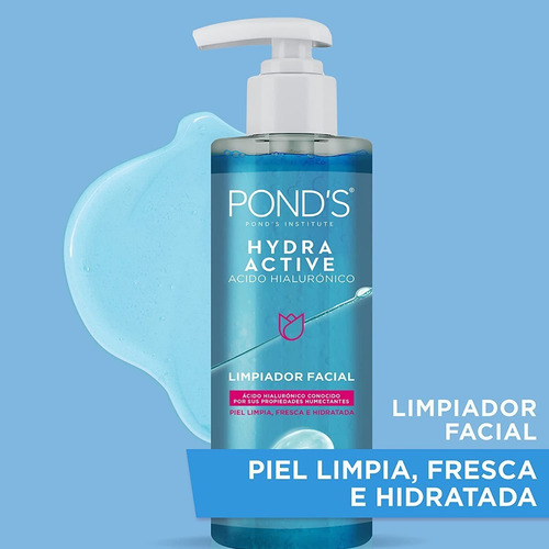 Pond's Limpiador Facial Hydra Active Acido Hialurónico 200ml Tipo De Piel Todo Tipo De Piel