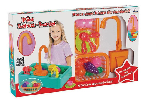 Brinquedo Pia De Cozinha Infantil Sai Água De Verdade Fenix