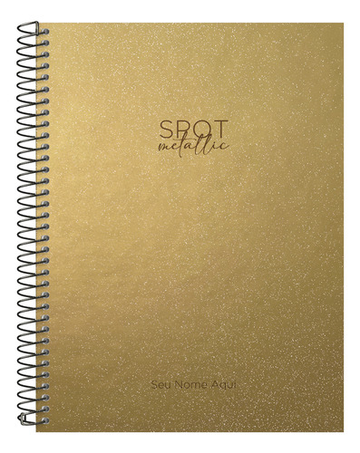 Caderno Personalizado Universitário S Glitter M Ouro 10 Mat