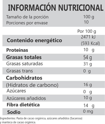 Imagen 5 de 6 de 1 Kg Chocolate Amargo 90% Cacao Orgánico
