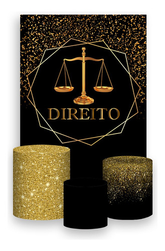 Painel Vertical + Trio Capas - Direito Com Efeito Glitter