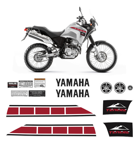 Adesivo Tenere 250 2012/2013 Yamaha Emblemas Tanque Vermelho