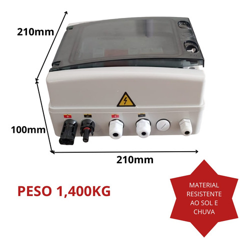 Quadro Stringbox Solar Tomzn 1 Entrada 1 Saída C/ Disjuntor