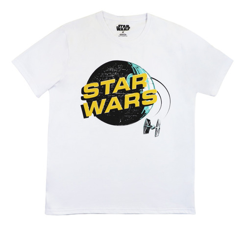 Polera Hombre Estrella De La Muerte Blanco Star Wars