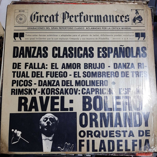 Vinilo Ormandy Orq Filadelfia Danzas Españolas Ravel  Cl2