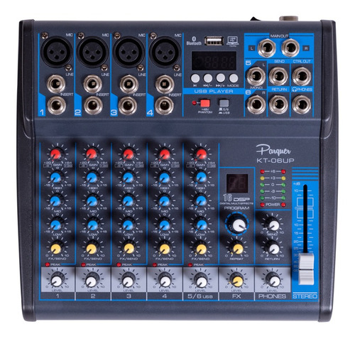 Mixer Parquer 6 Canales Bluetooth Y Phanton Power +48v