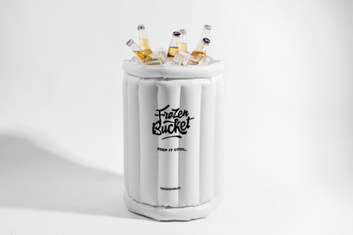 Imagen 2 de 3 de Frapera Inflable Frozen Bucket Bebidas Botellas - Blanco