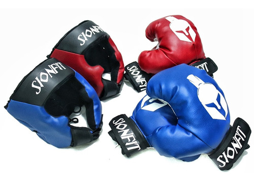 Dos Pares De Guantes De Box+2 Cascos Protectores Box