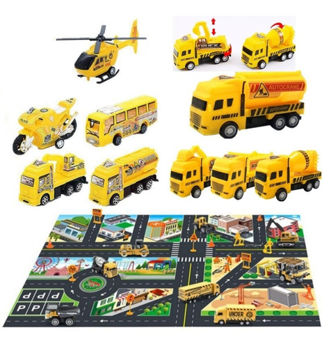 Set Carros De Construccion Con Accesorios Y Almacenamiento