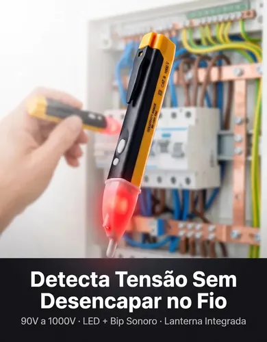 Caneta Detectora De Tensao Eletrica Dor Block Com Bip E Led